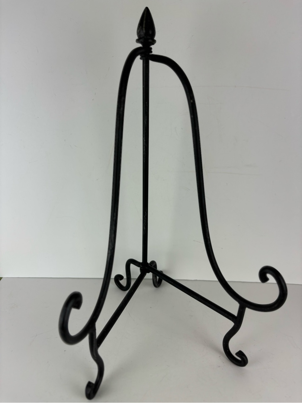 Large Wrought Iron Folding Picture/Easel Stand-Black Finish